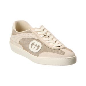 Gucci G75 Canvas & Suede Sneaker, Beige